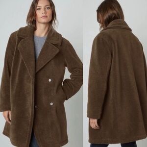 Velvet by Graham and Spencer Teddy Coat Christine Faux Sherpa in Olive Green